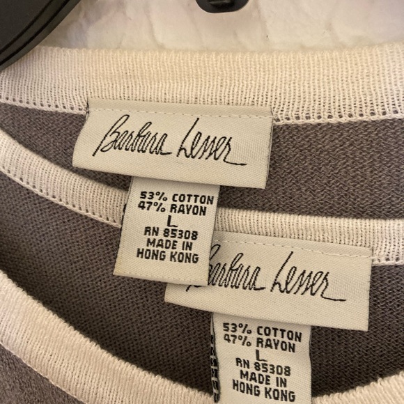 Barbara Lesser Maxi Dress Tank Style w Matching Sweater Gray White Size Large - Picture 6 of 9